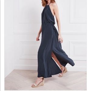 White Company Navy Silk Maxi